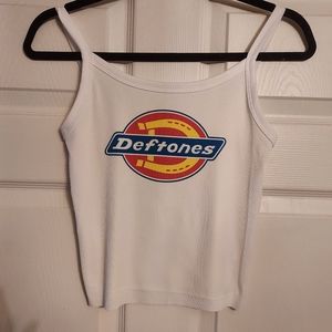 Deftones crop top vintage dickies rip off deftones tank top ribbed horseshoe